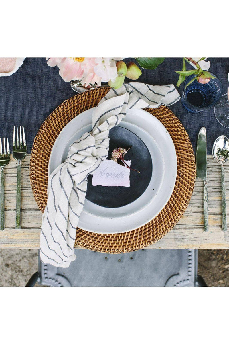 Brown Rattan Cane Charger Placemats Set of four Carrie Dunham