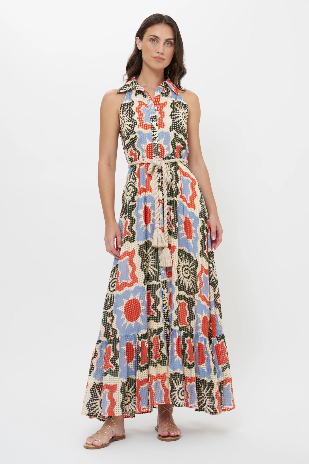 printed maxi shirt dress Floral Print Long Sleeve Maxi Shirt Dress Pink / L