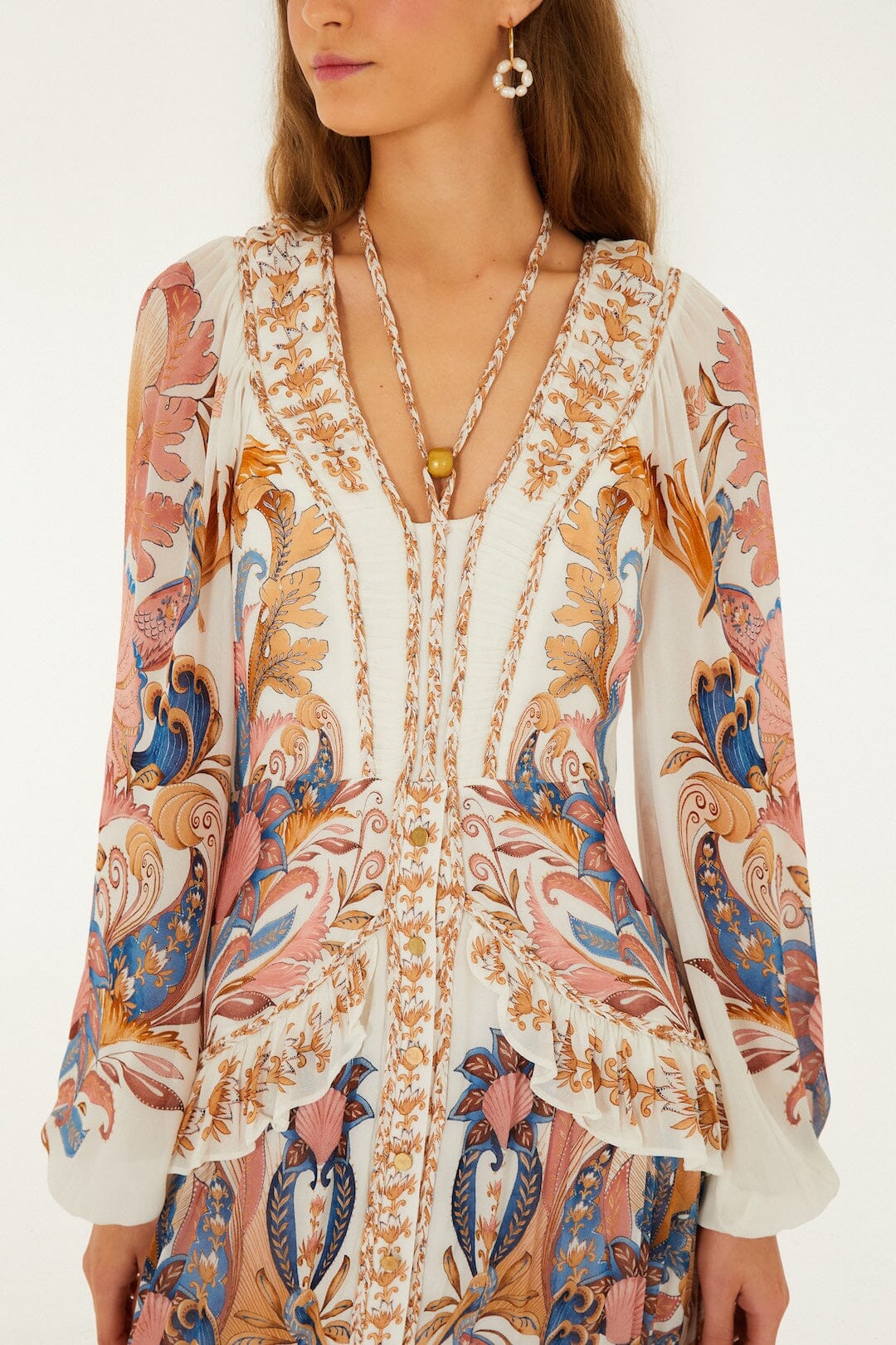 Off-White Sea Garden Ruffled Maxi Dress – Carrie Dunham