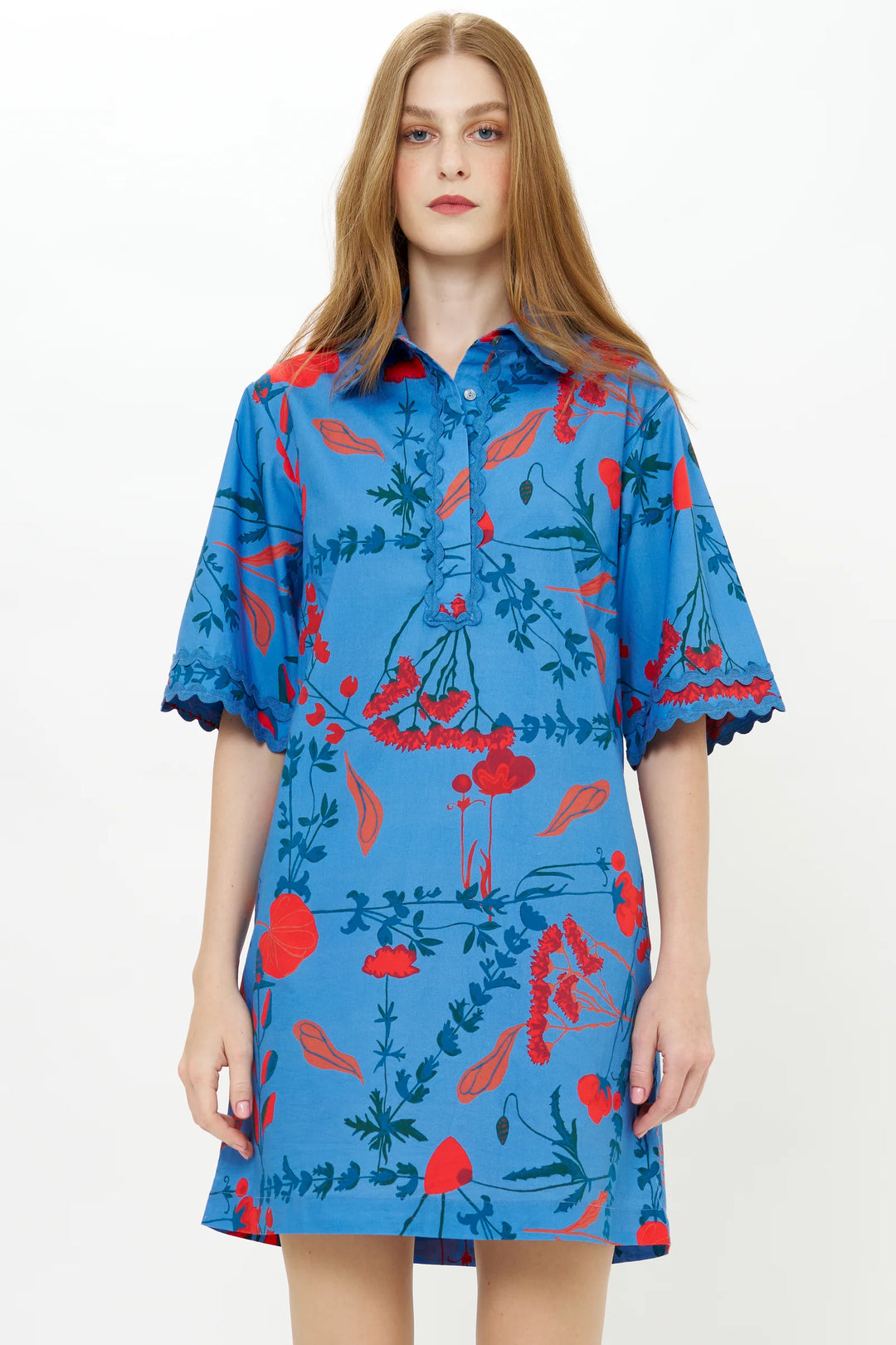 oliphant shirt dress mini OLIPHANT Collared Mini Shirt Dress Beckett Navy
