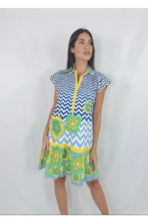 havanna mini dresses Peony Blue Havana Mini Dress S