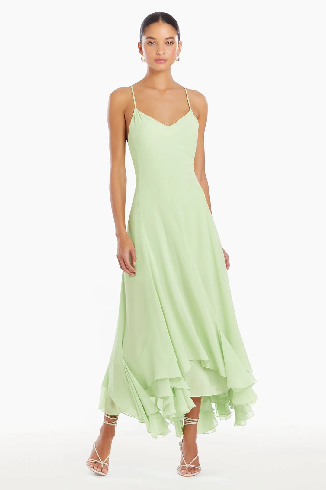 Pear Green Sleeveless Midi Clemenza Dress – Carrie Dunham