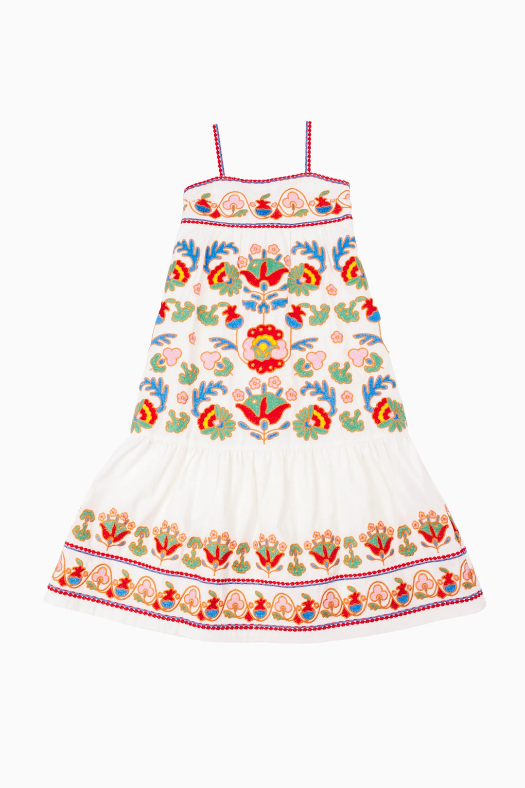 tween midi dress J.Marie Big Girls Landon Embroidered Tiered Dress, , White7/8