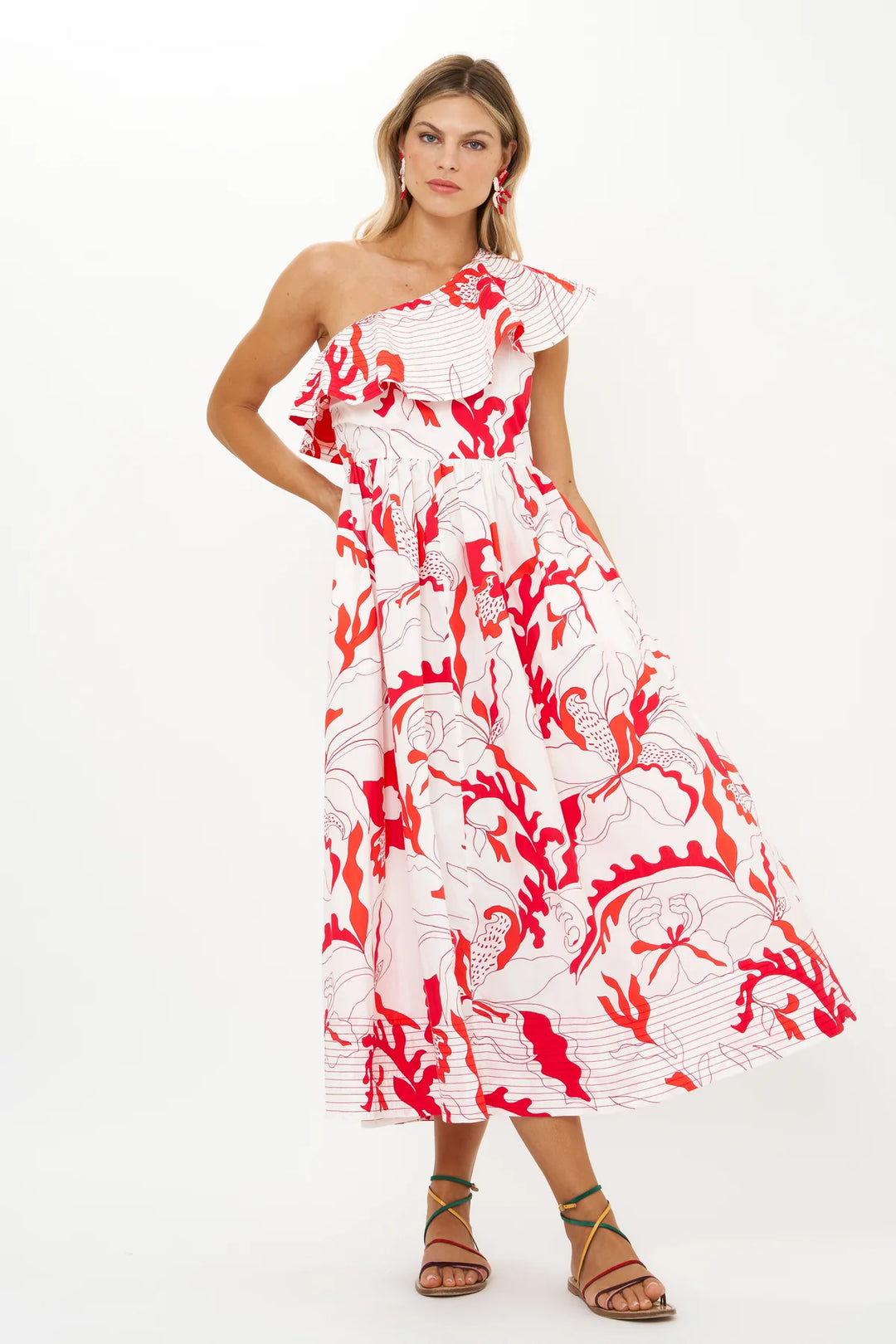 strapless open back dress Orchid Red One Shoulder Ruffle Maxi Dress – Carrie Dunham