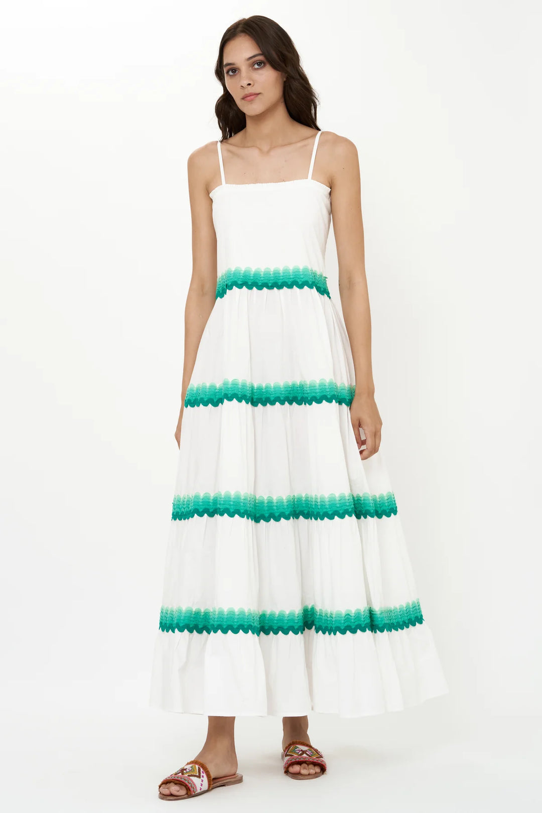 Pacifica Aqua Smocked Back Maxi Dress XXS Pacifica Aqua Smocked Back Maxi Dress XXS
