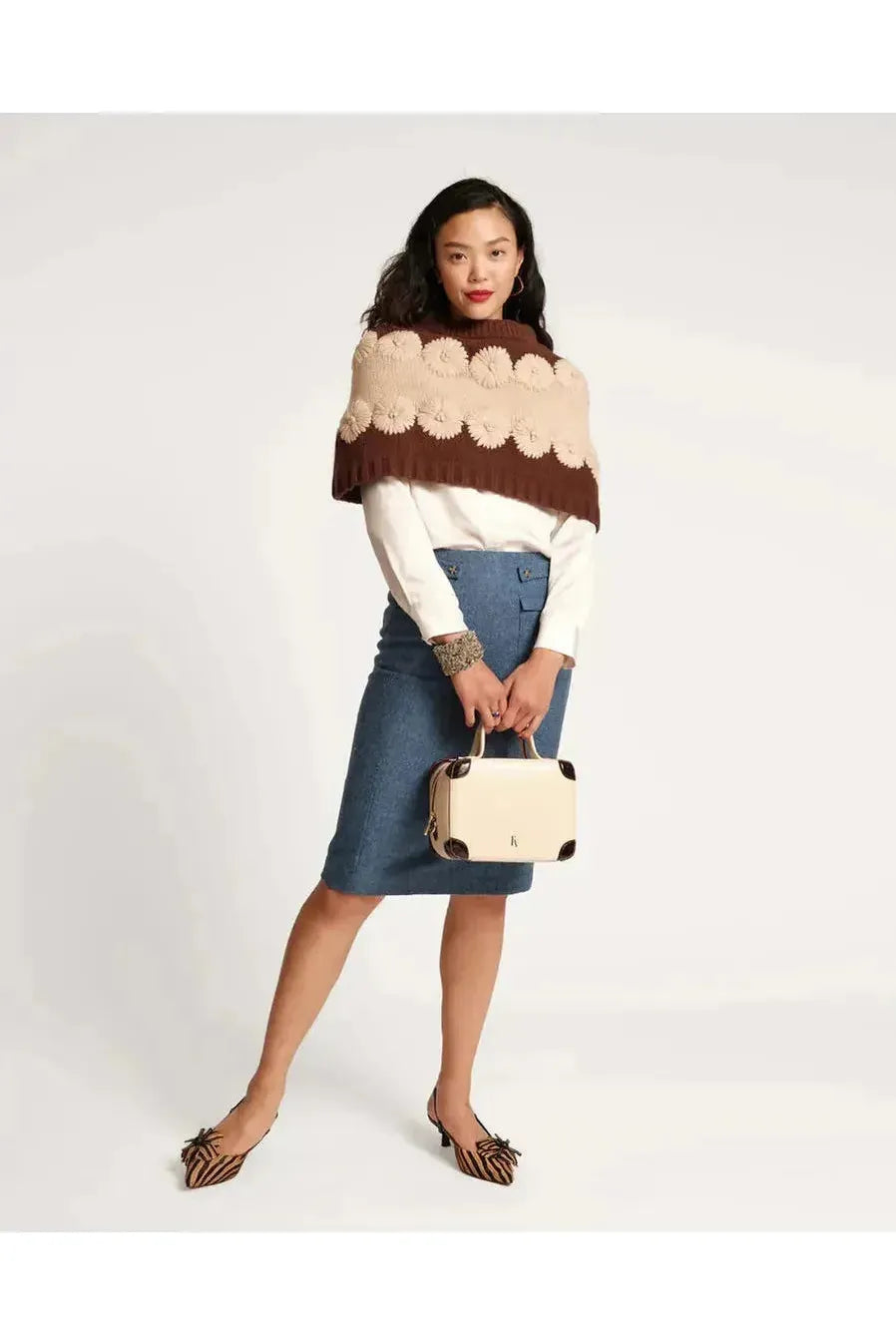 Chocolate Brown and Camel Shrug Carrie Dunham