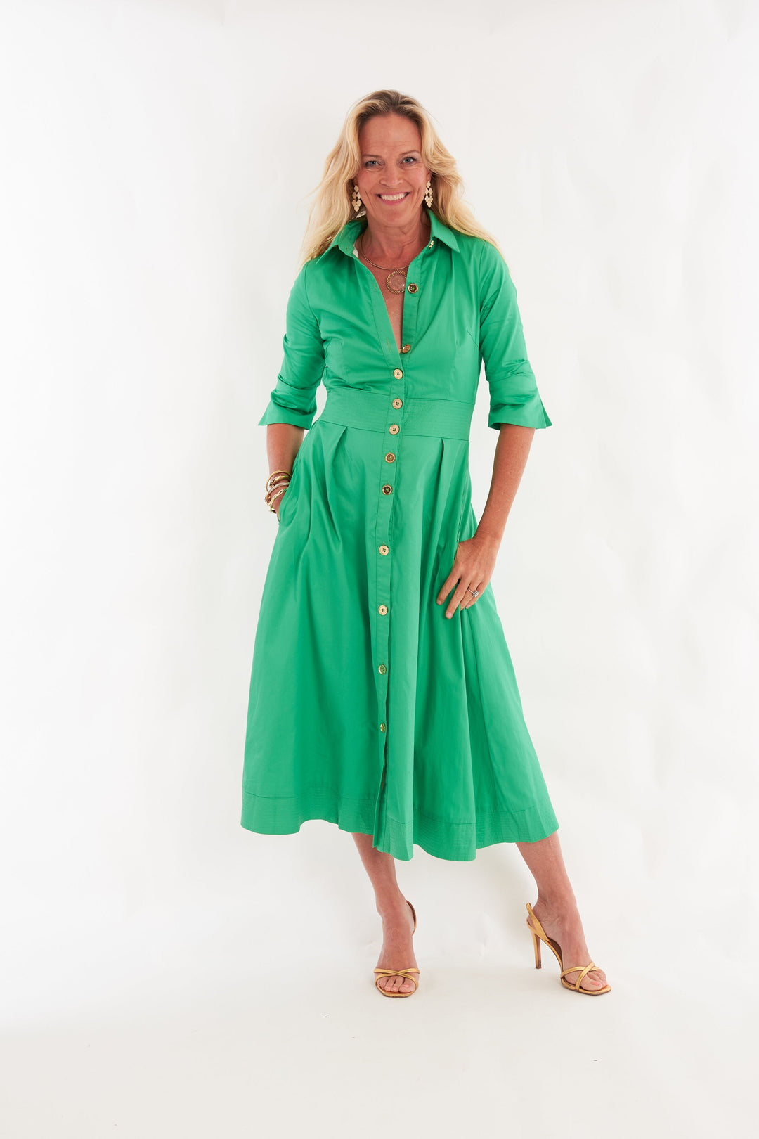 Kelly Green Monaco Midi Dress Carrie Dunham Kelly Green Monaco Midi Dress Carrie Dunham