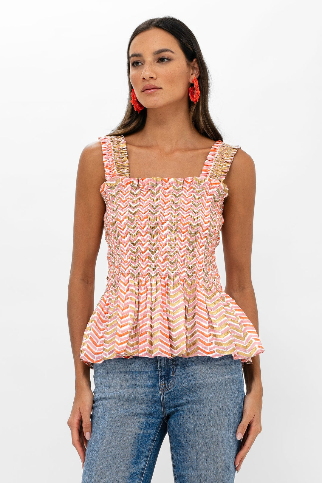 smocked cami top
