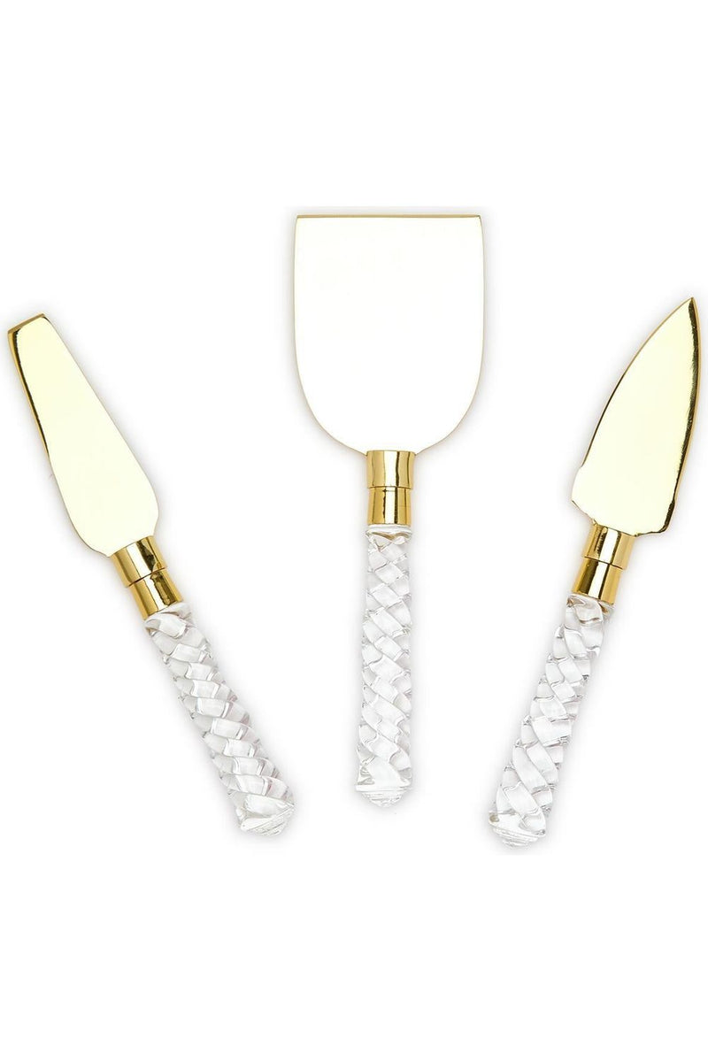 Crystal Clear Set of 3 Cheese Knives