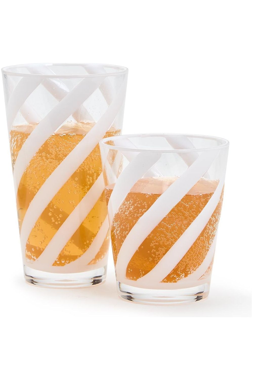 Short White Striped Acrylic Drinking Glasses Set of – Carrie