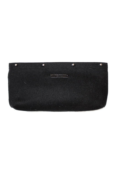 black wool clutch bag
