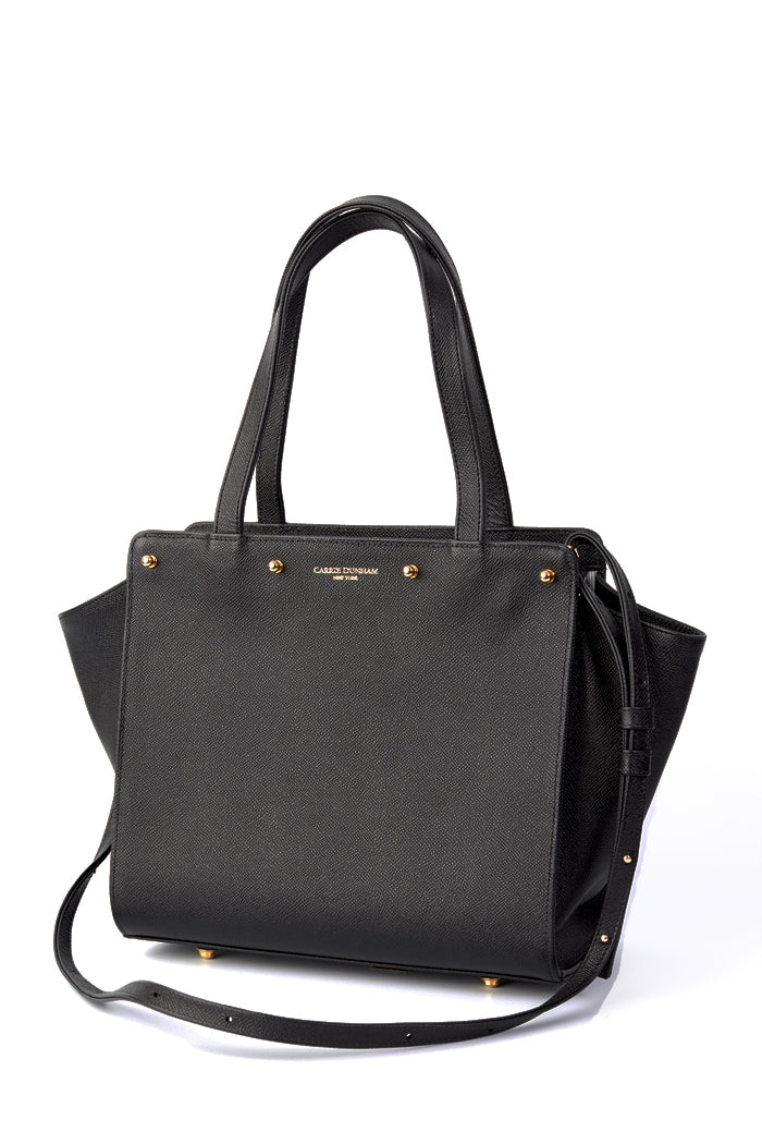 CARLOTTI ブラックレザーハンドバッグ Modern Day Bermuda HandBag – Carrie Dunham